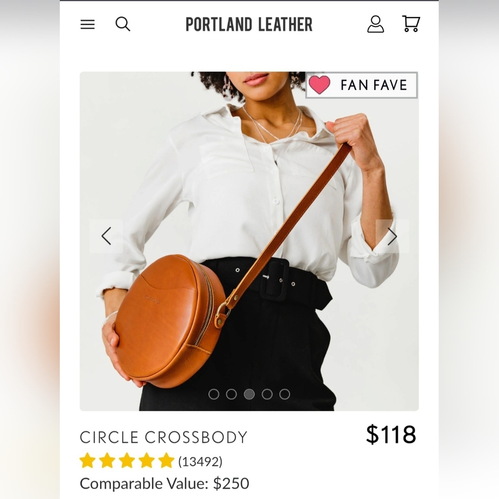 Portland Leather Brown Circle Crossbody Bag